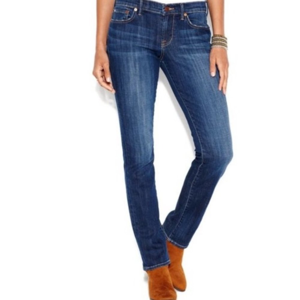 Lucky Brand blue dark wash Sweet Straight Mid-rise stretch cotton jeans Sz 4/27